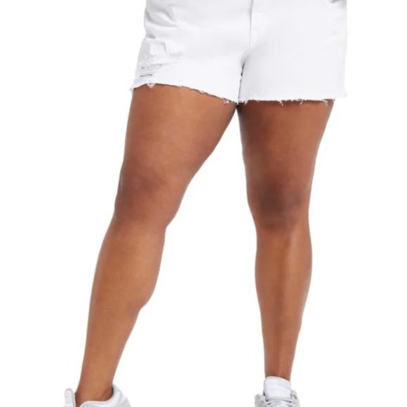 NWT Good American Good '90s Denim White Shorts Size 18 - Picture 3 of 4